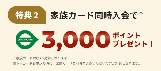 家族カード同時入会で3,000ポイント