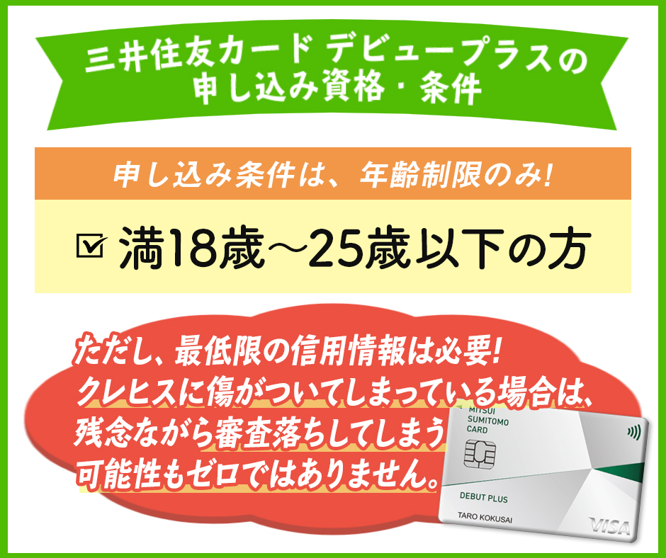 三井住友カード デビュープラスの申し込み資格・条件