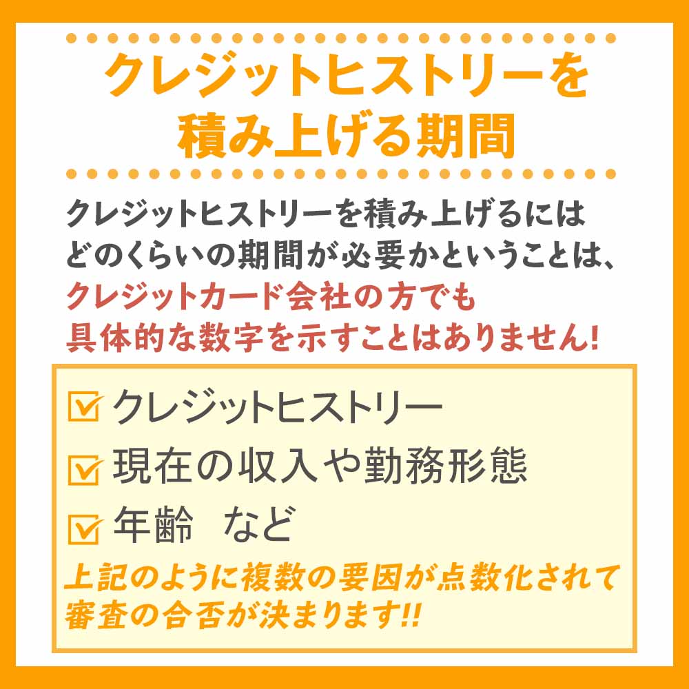 クレジットヒストリーを積み上げる期間