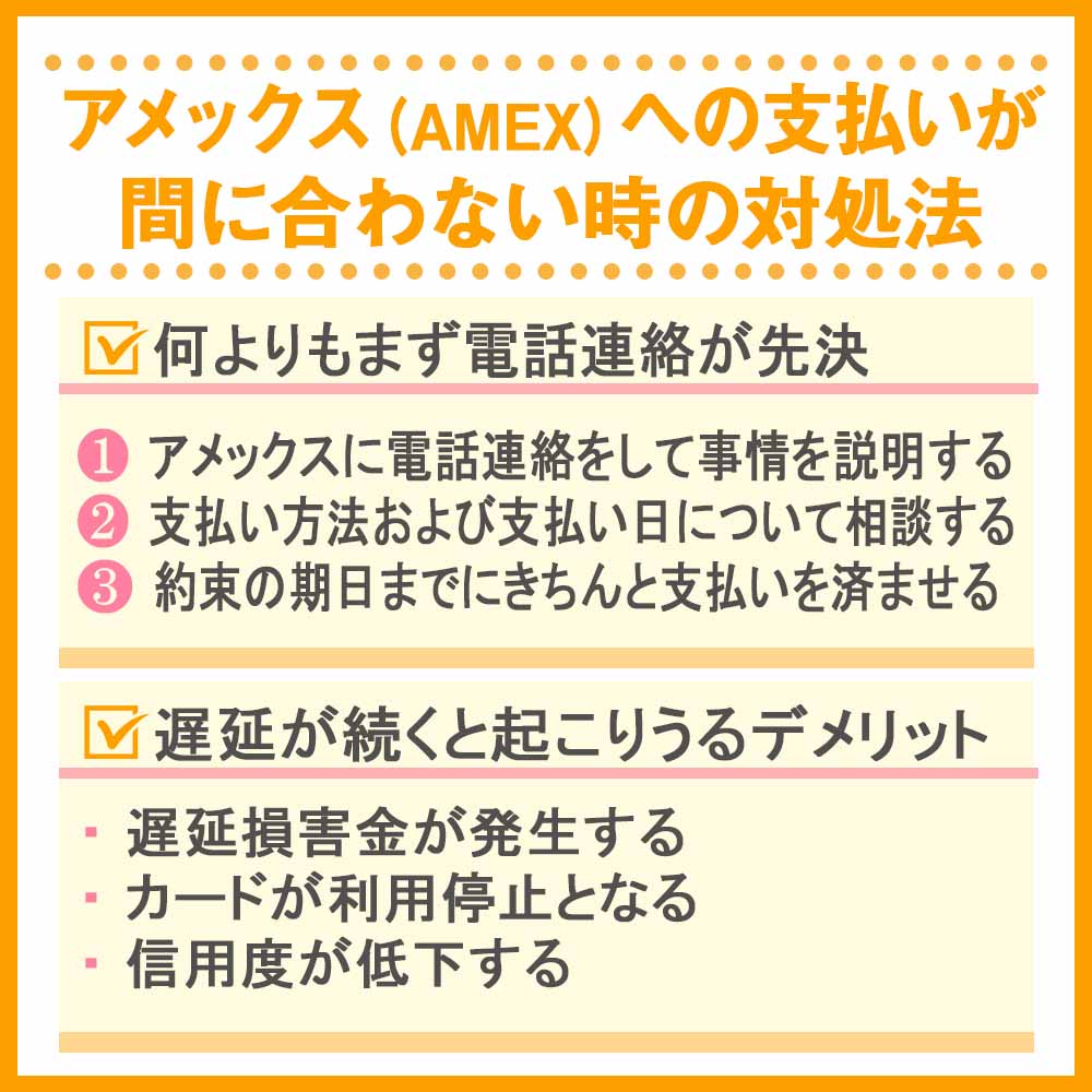 アメックス（AMEX）への支払いが間に合わない時の対処法