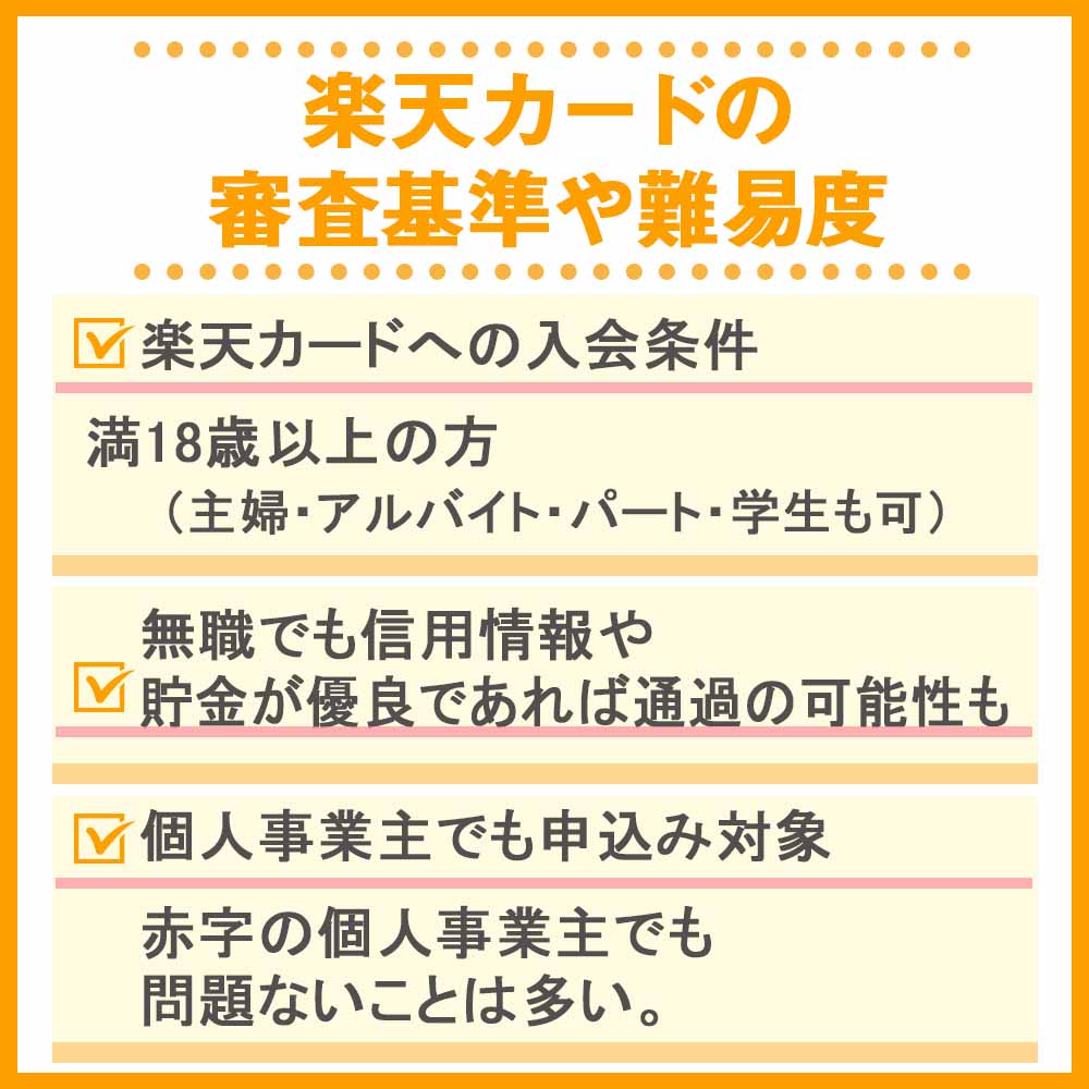 楽天カードの審査基準や難易度