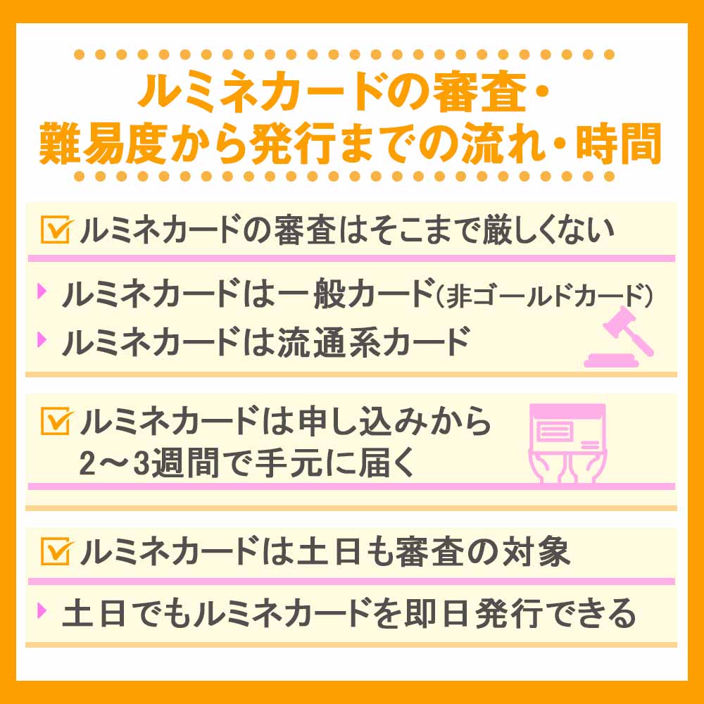ルミネカードの審査・難易度から発行までの流れ・時間