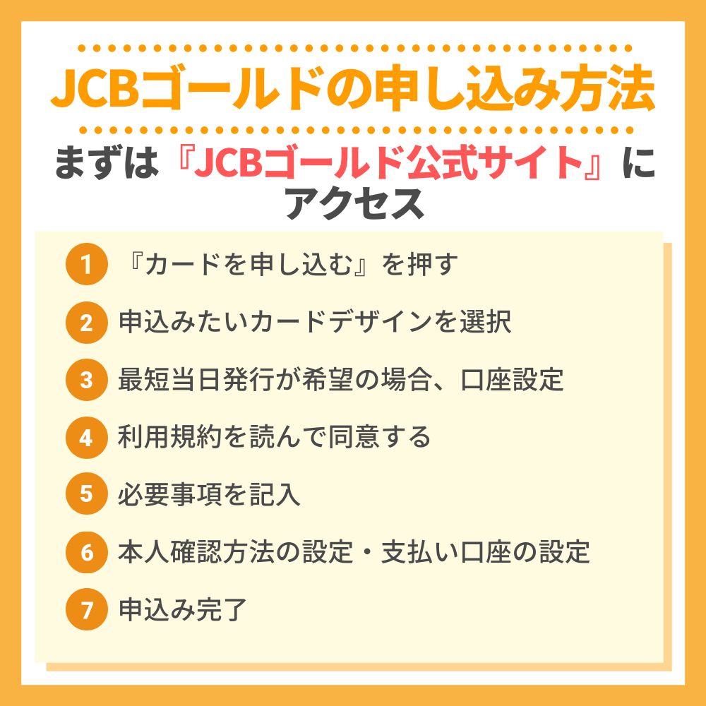 JCBゴールドの申し込み方法