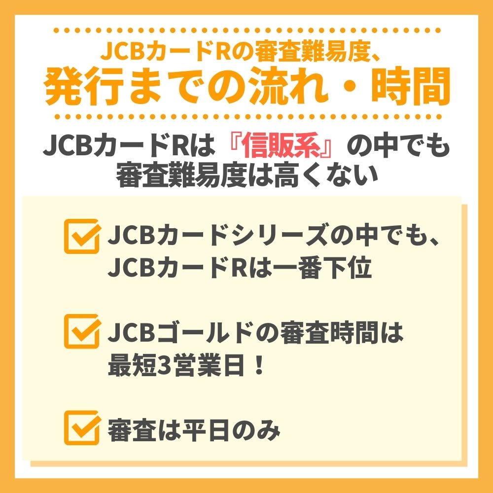 JCBカードRの審査・難易度から発行までの流れ・時間