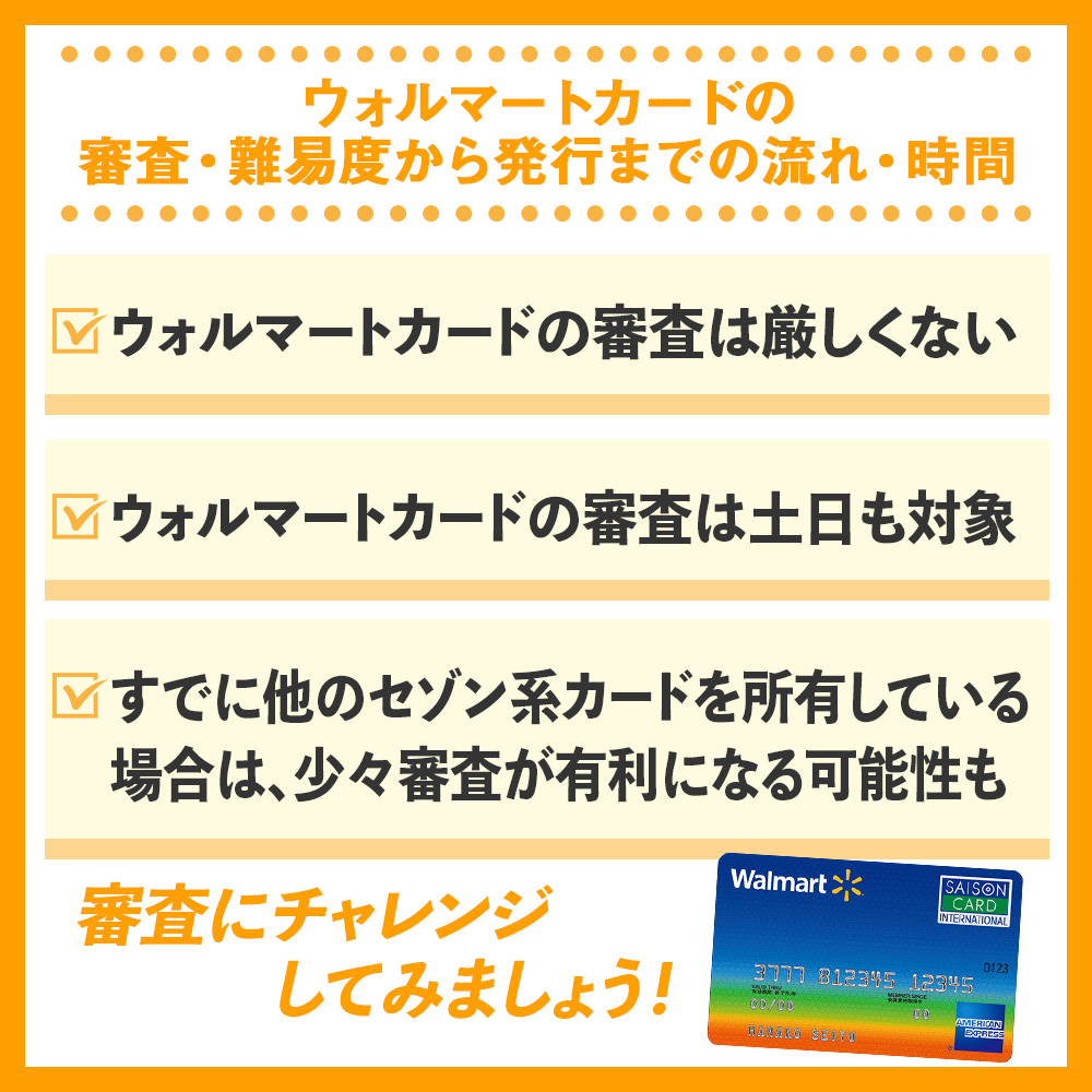 ウォルマートカードの審査・難易度から発行までの流れ・時間