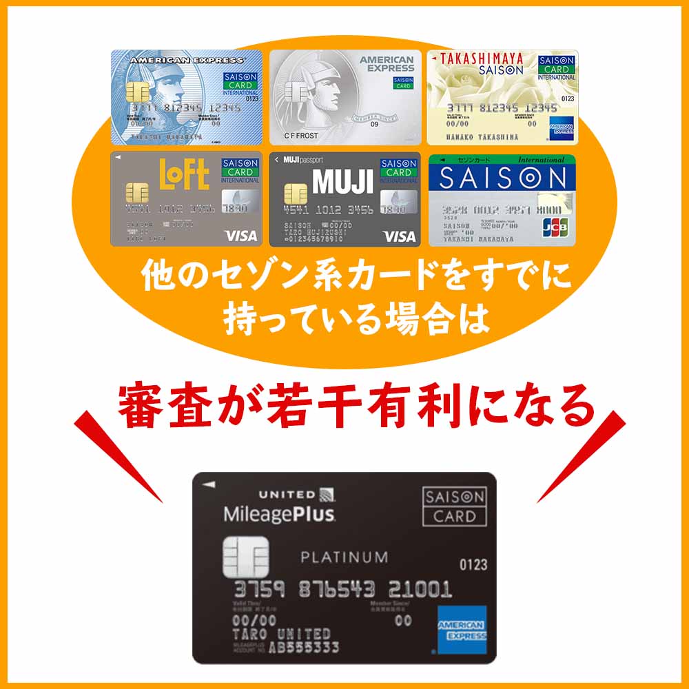 すでにセゾン系カードを持っている場合は若干、審査が有利に働く