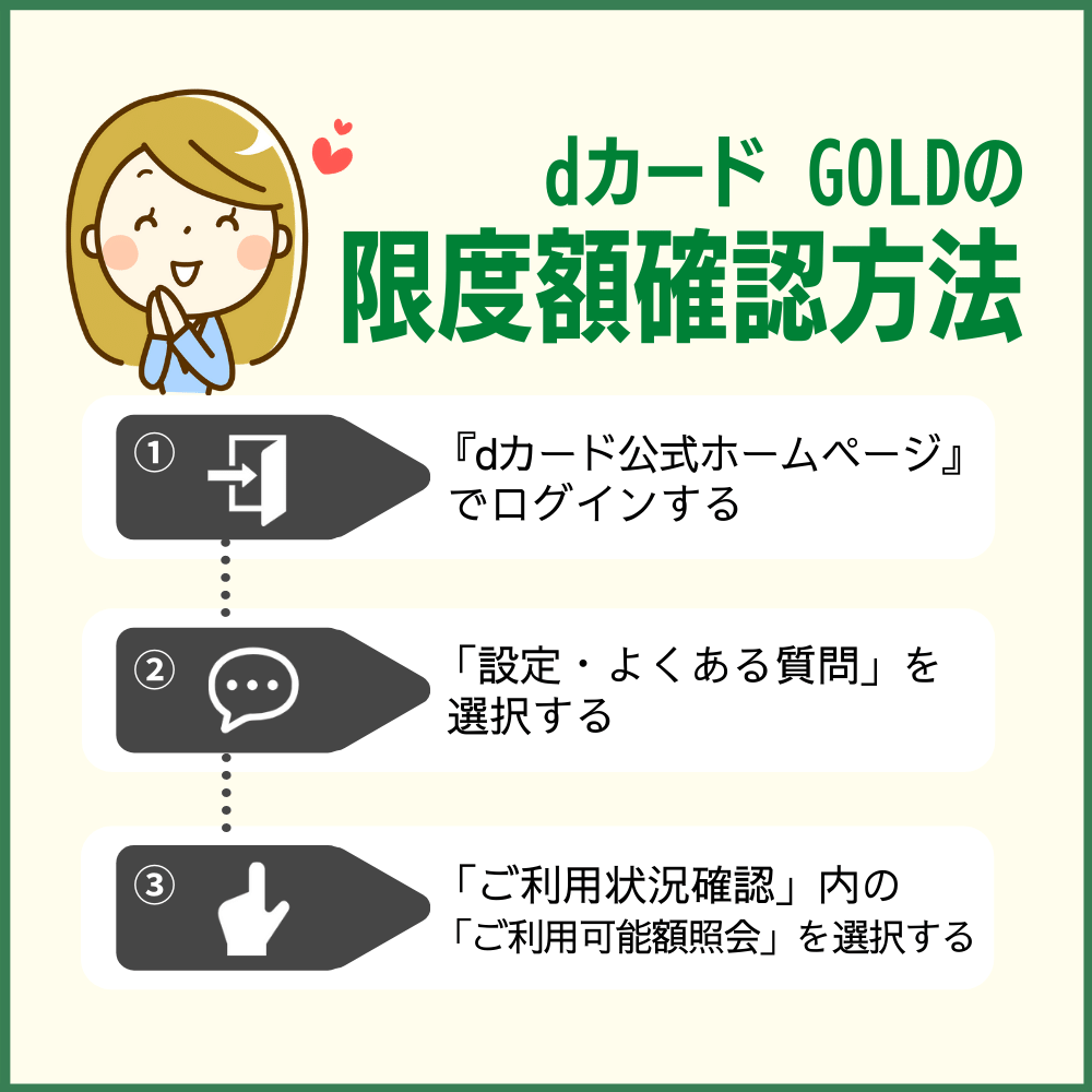 dカード GOLDの限度額を確認する方法