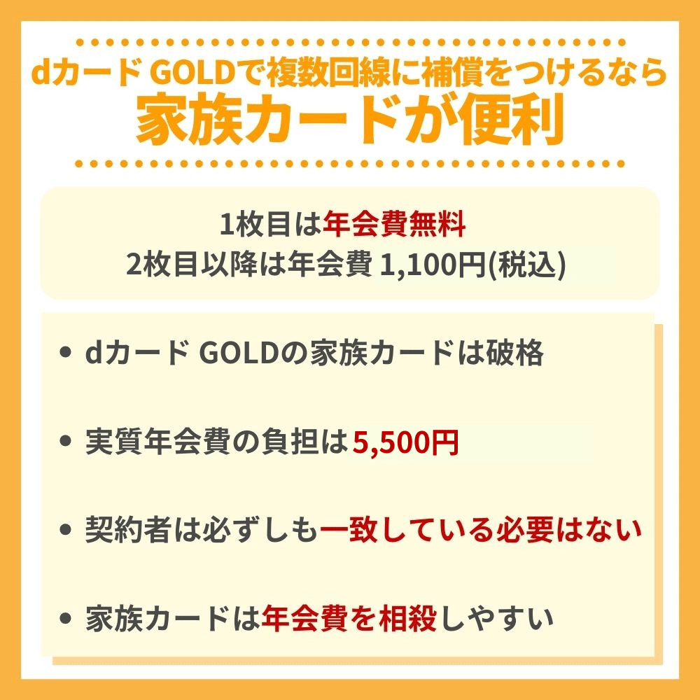 dカード GOLDで複数回線に補償をつけるなら家族カードが便利！