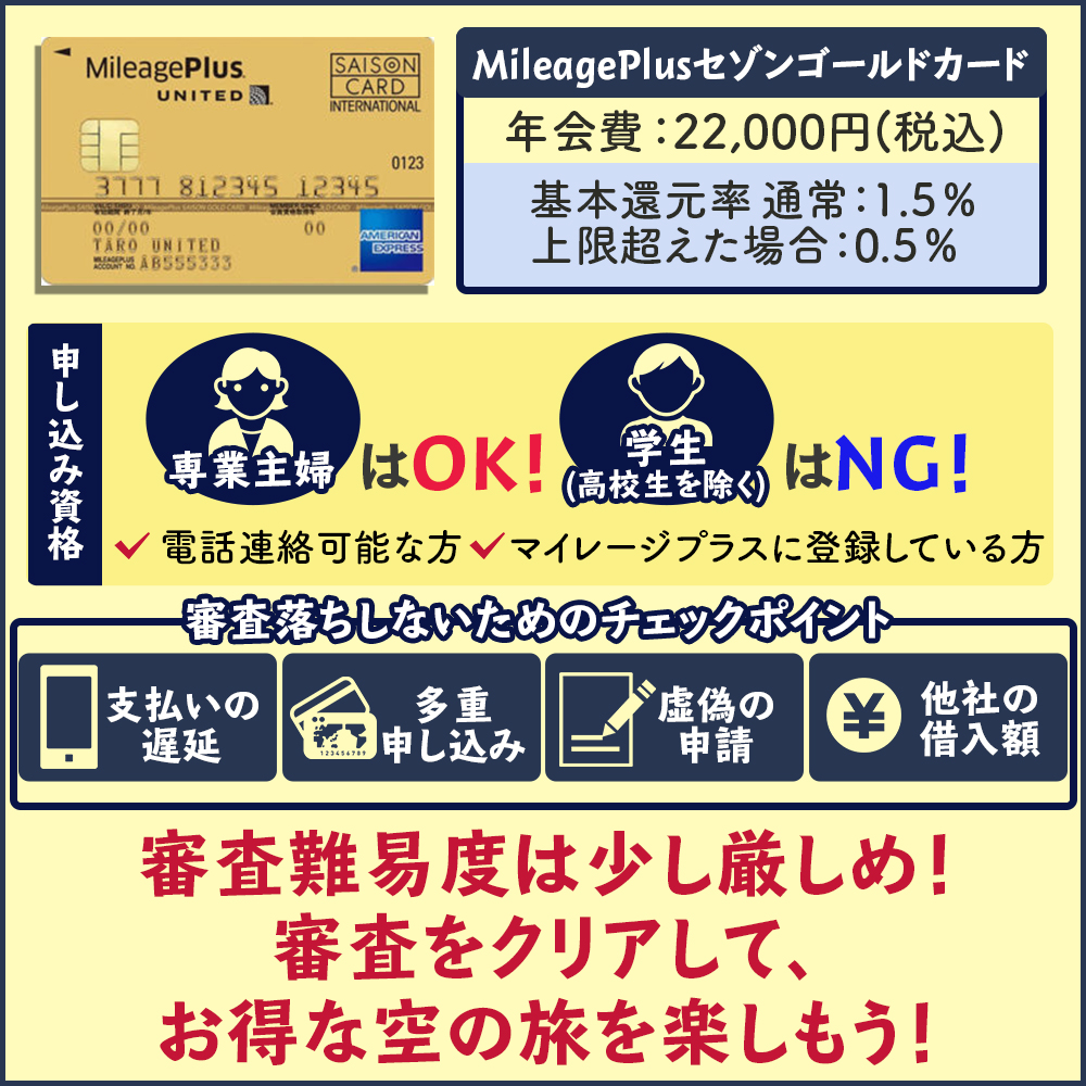 MileagePlusセゾンゴールドカードの審査に通過する方法｜審査難易度は厳しい？