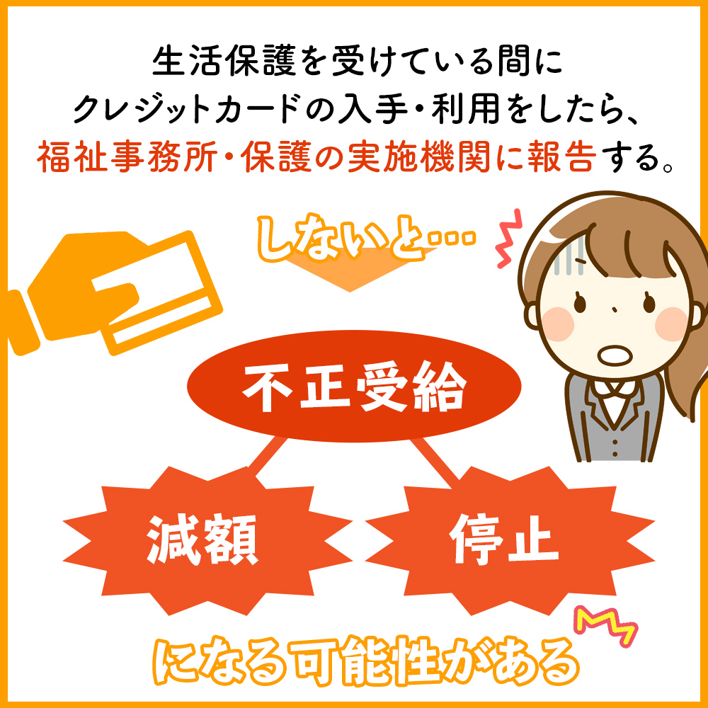 クレジットカードを手に入れたら福祉事務所・保護の実施機関に報告する