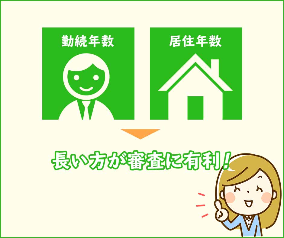 勤続年数や居住年数が長いとVIASOカードの審査が有利