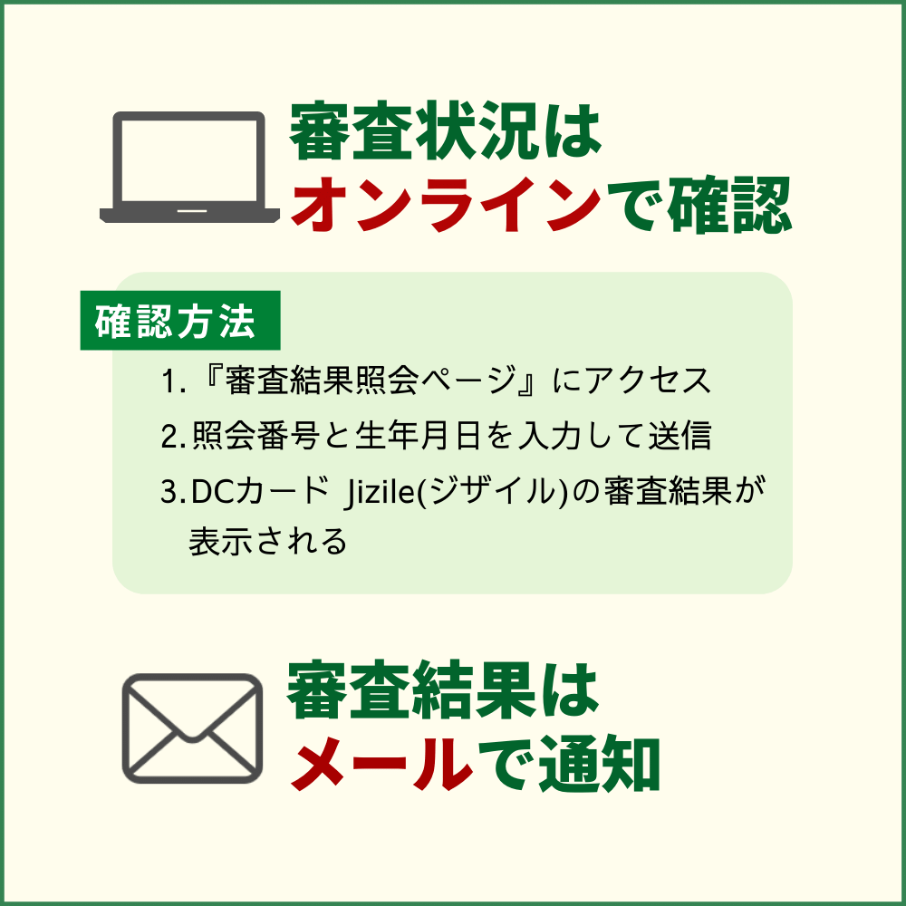 DCカード Jizile(ジザイル)の発行までの時間や審査状況を確認する方法