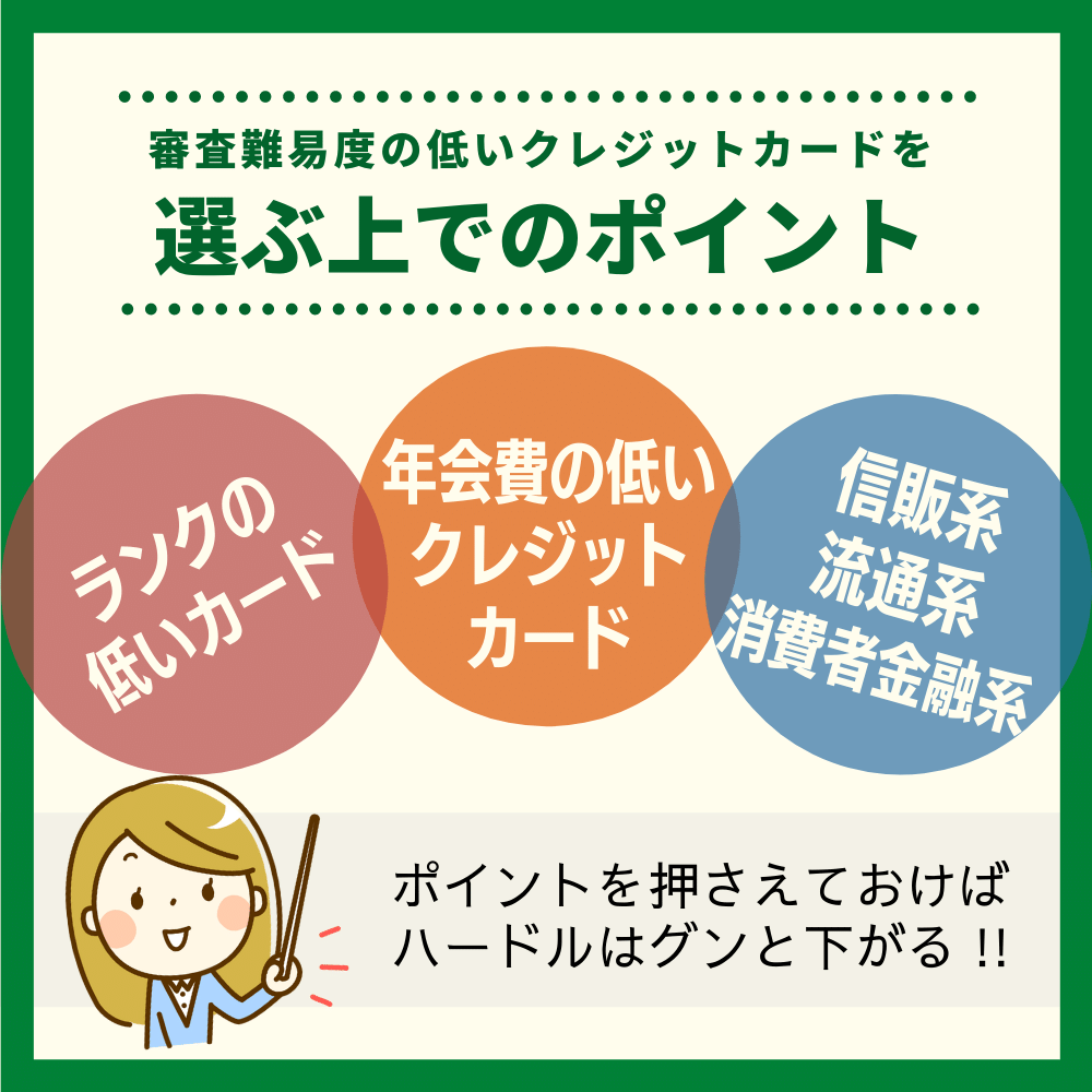 審査難易度の低いクレジットカードの選び方