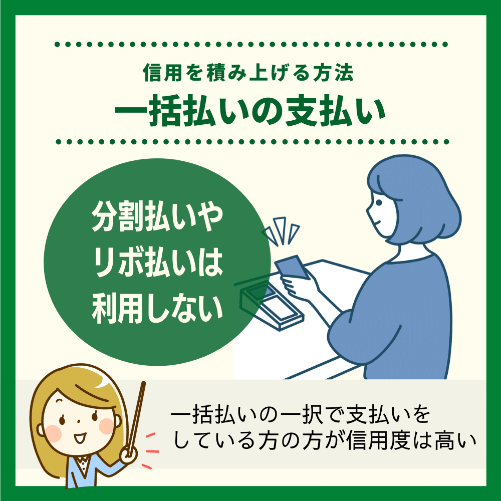 分割払いやリボ払いを利用しない