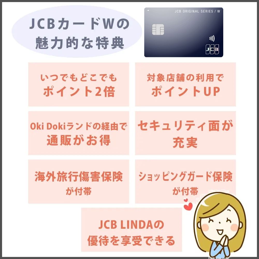 JCBカードWの魅力的な特典