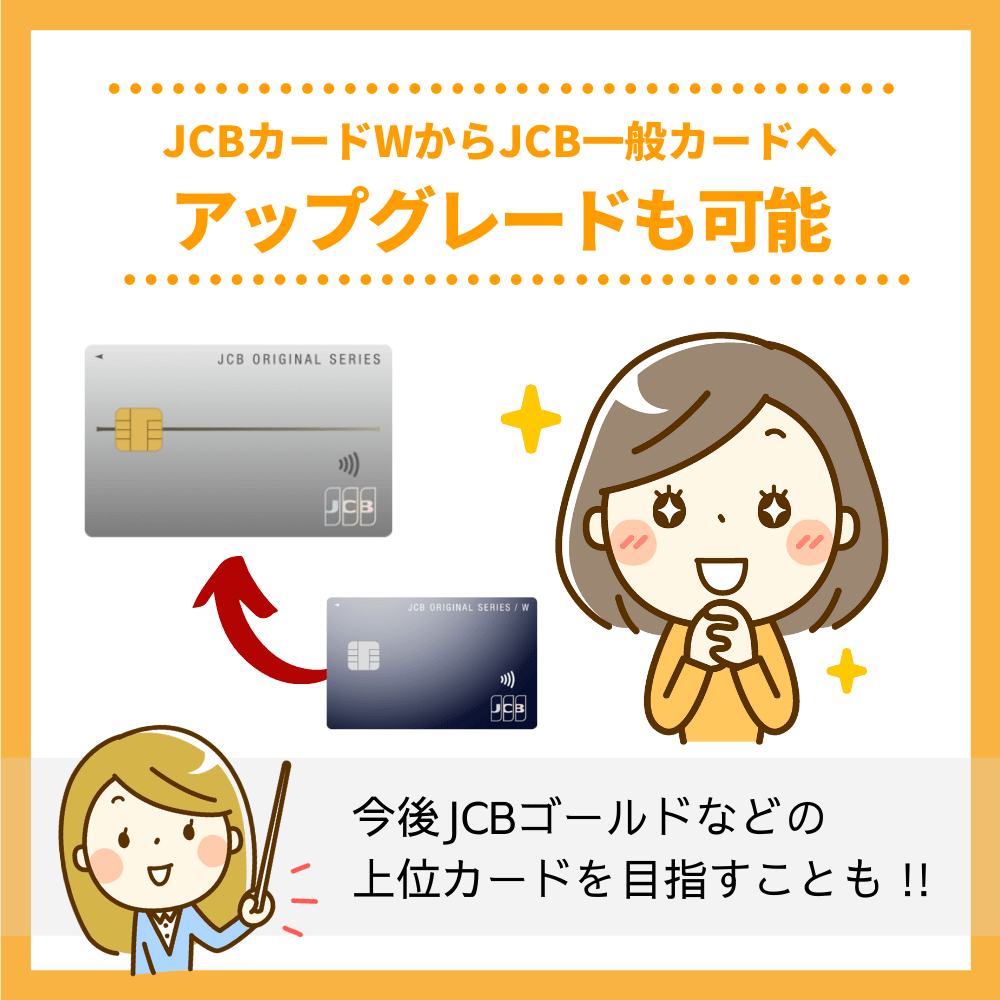 JCBカードWからJCB一般カードへのアップグレードも可能