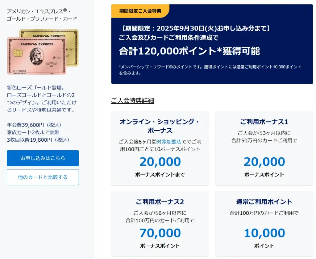 規模が違う！新規入会&カード利用で最大120,000ポイント獲得可能